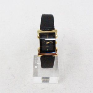 MOVADO #41486 Black Genuine Leather Stainless Steel Back Watch